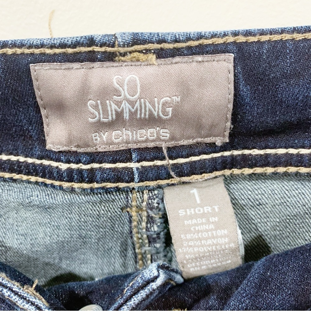 Chico's So Slimming Dark Blue Boot Cut Jeans - Picture 6 of 8